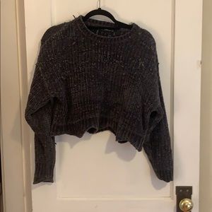Zara cropped black and gray sweater